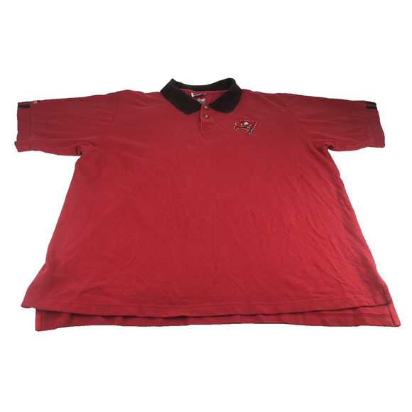 Vintage adidas NFL Tampa Bay Buccaneers Men's Polo 2XL Red Short Sleeve Football - Picture 1 of 13